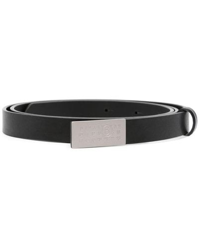 Maison Margiela Number Logo Leather Belt - Black