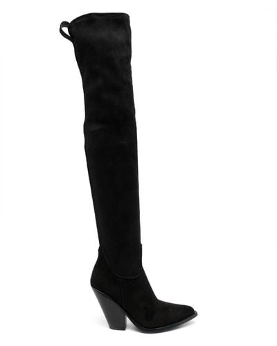 Sonora Boots ポインテッドトゥ スエードブーツ - ブラック