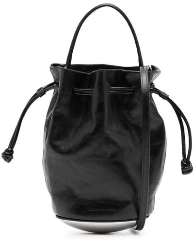 Alexander Wang Mini Dome Leather Bucket Bag - Black
