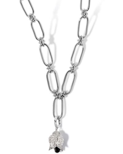 Annoushka 18kt White Gold Tulips Diamond Charm Necklace