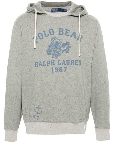 Polo Ralph Lauren Polo Bear-print Hoodie - Gray