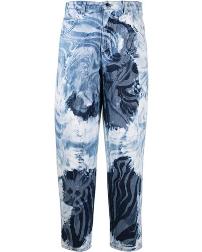 Alberta Ferretti Jeans mit grafischem Print - Blau