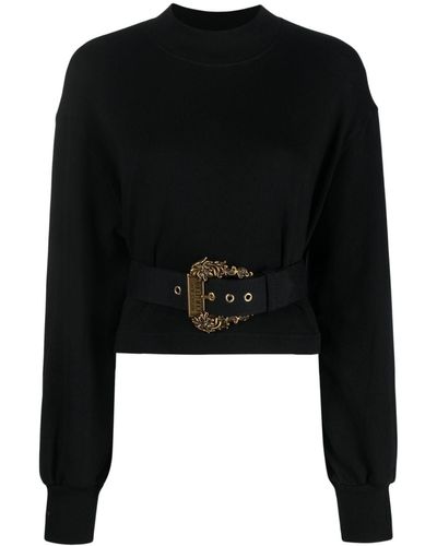 Versace Buckle-fastening Cotton Sweatshirt - Black