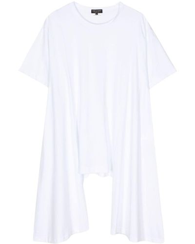 Comme des Garçons Draped-detail Cotton T-shirt - White