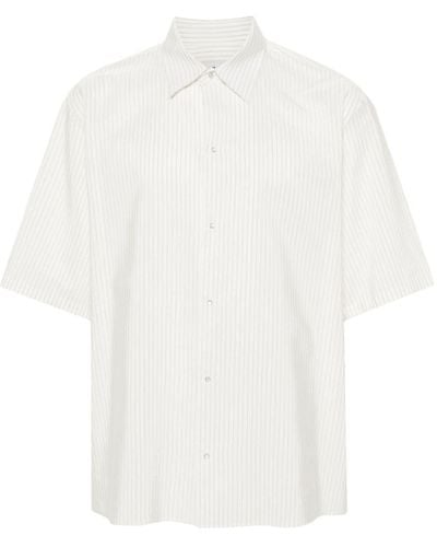 Lanvin Pinstriped Silk-blend Shirt - White