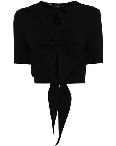 Pushbutton Top corto con dettaglio cut-out - Nero