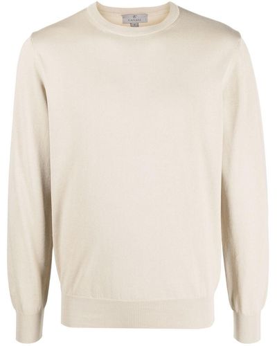 Canali Round-neck Knit Sweater - White