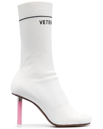 Vetements Heeled Ankle Sock Boots - White