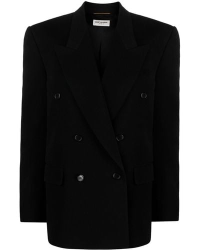 Saint Laurent Double-breasted Wool Jacket - Black