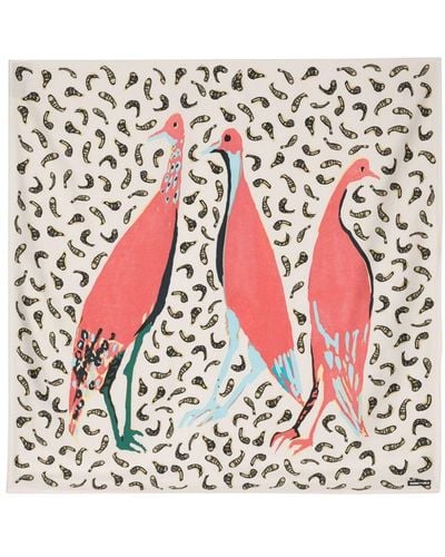 Bimba Y Lola Animal-print Satin Scarf - Red