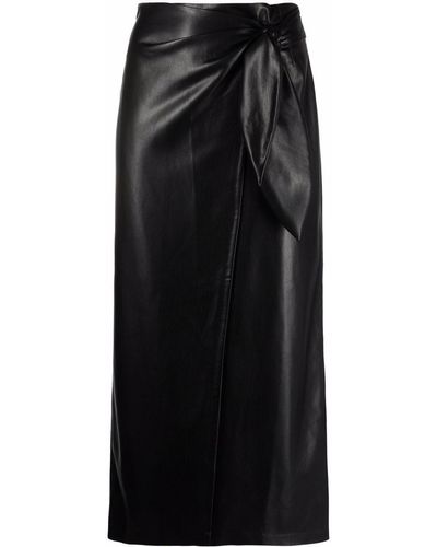 Nanushka Vegan-leather Wrap Skirt - Black