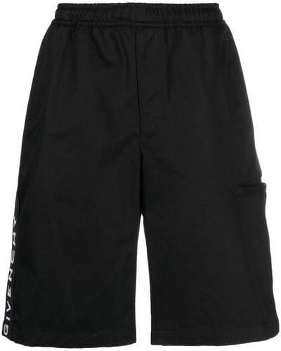 Givenchy Short en coton à logo - Noir