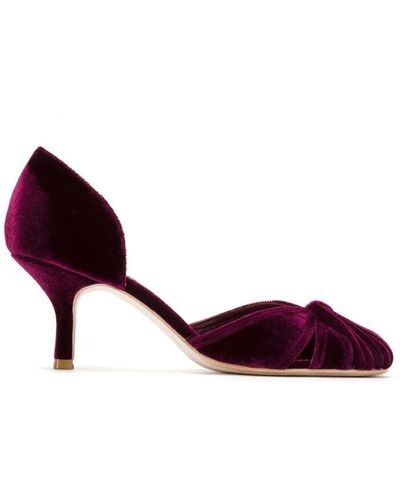 Sarah Chofakian Suede Court Shoes - Purple