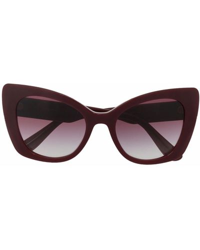 Dolce & Gabbana Logo-plaque Cat-eye Sunglasses - Brown