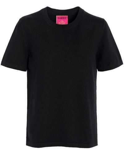 Barrie T-shirt en maille fine à col rond - Noir