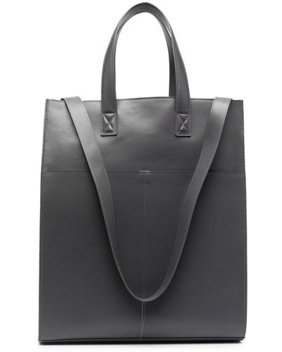 Marsèll Large Rectangular Leather Tote Bag - Gray