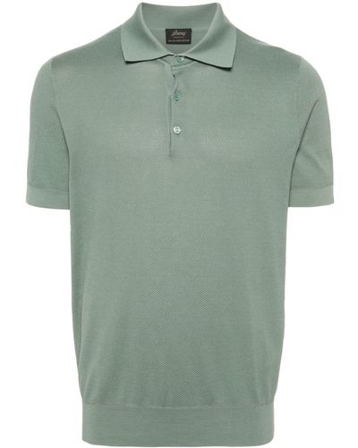 Brioni Textured Cotton Polo Shirt - Green