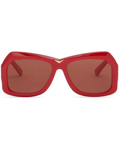 Marni Sonnenbrille mit geometrischem Gestell - Rot