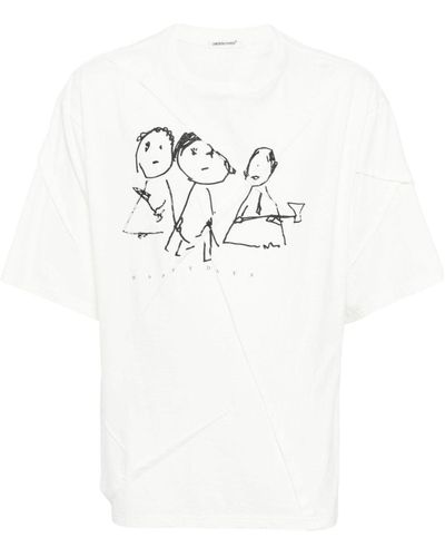 Undercover T-Shirt mit Cartoon-Print - Weiß
