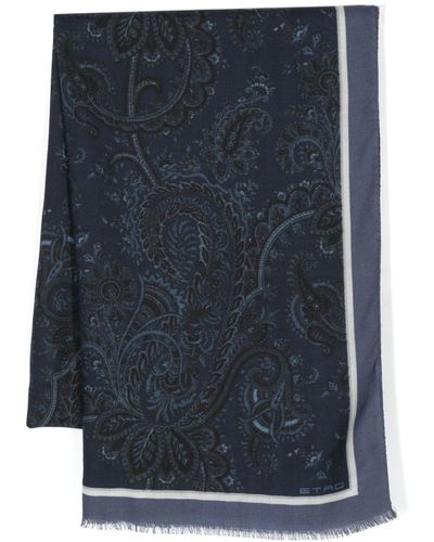 Etro Sjaal Met Paisley-print - Blauw