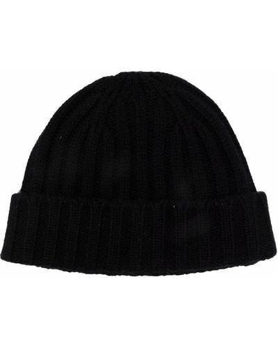 Aspesi Ribbed Cashmere Beanie - Black