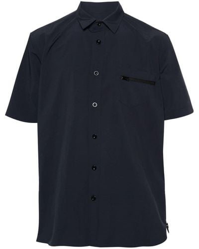Sacai Zip-pocket Taffeta Shirt - Blue