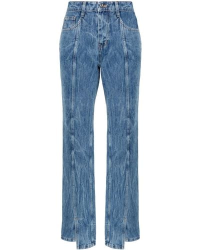 LVIR Wrinkled-detailed Cotton Jeans - Blue