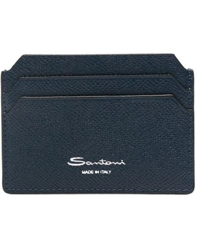 Santoni カードケース - ブルー