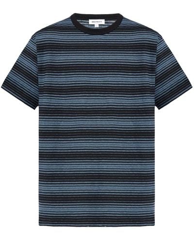 Norse Projects Striped cotton T-shirt - Blau