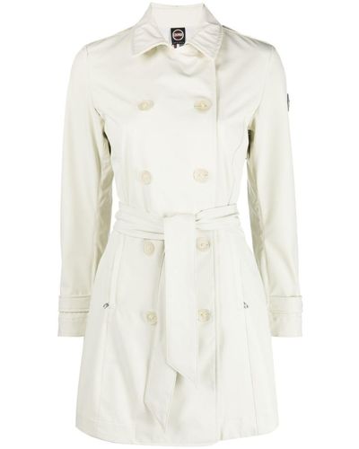 Colmar Logo-patch Double-breasted Trenchcoat - White
