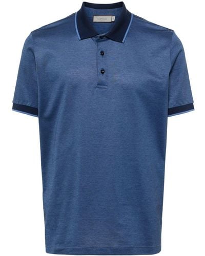 Canali Piqué Polo Shirt - Blue