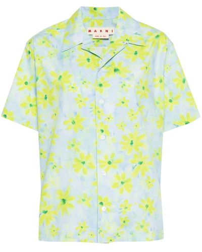 Marni Floral-print Shirt - Blue