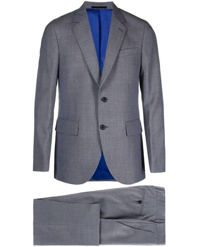 Paul Smith Einreihiger Anzug mit Karomuster - Blau