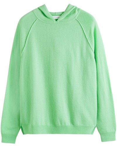 Chinti & Parker Raglan-sleeve Fine-knit Hoodie - Green