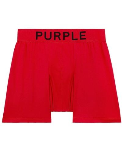 Purple Brand Boxer en coton à logo imprimé - Rouge