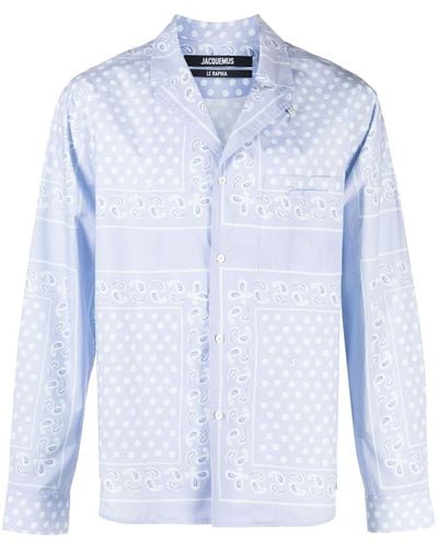 Jacquemus Overhemd Met Paisley-print - Blauw