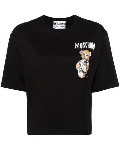 Moschino T-Shirt mit Teddy-Print - Schwarz