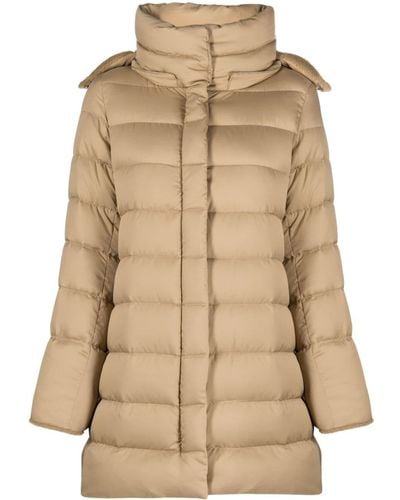 Herno Quilted Hooded Coat - Natural