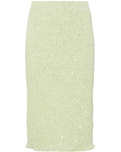 Fabiana Filippi Sequin-embellished Knitted Skirt - Green