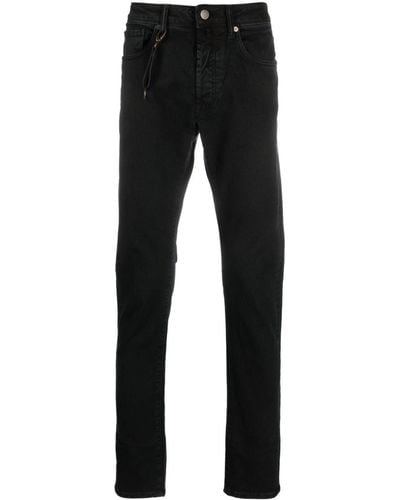 Incotex Schmale Jeans mit Schlüsselanhänger - Schwarz