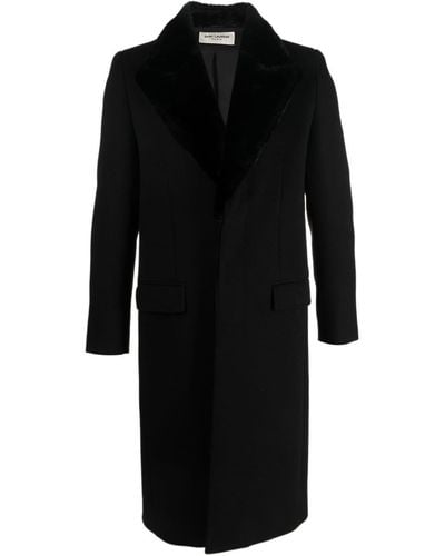 Saint Laurent Long-line Single-breasted Coat - Black