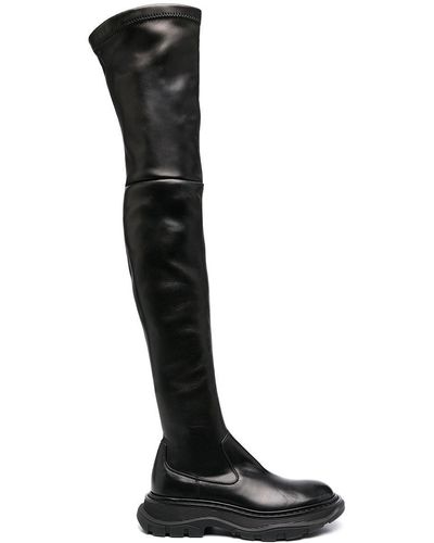 Alexander McQueen Black Tread Cuissard Boot - Women