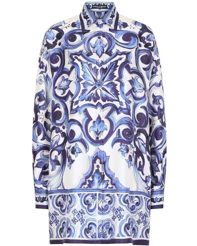 Dolce & Gabbana Blouse Met Print - Blauw