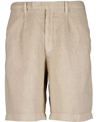 Boglioli Knee-length Linen Chino Shorts - Natural