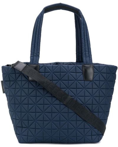 VEE COLLECTIVE Large Quilted Tote Bag - Blue