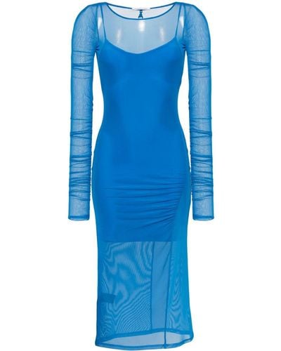 Patrizia Pepe Semi-sheer Tulle Midi Dress - Blue