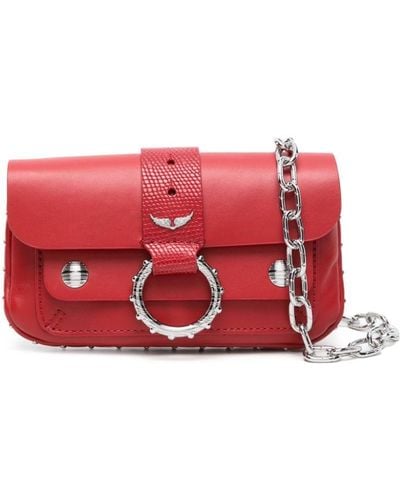 Zadig & Voltaire Kate Stud-embellished Leather Wallet Bag - Red