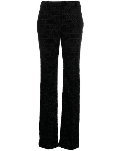 Moschino Pantalones slim con monograma - Negro