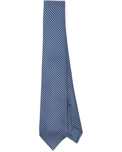 Kiton Cravatta con effetto jacquard - Blu
