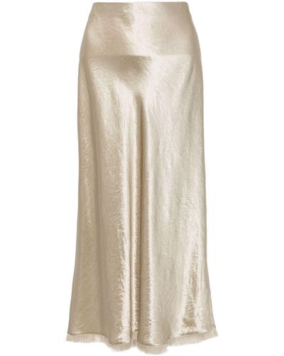 Vince Satin-finish Midi Skirt - Natural